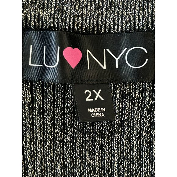 LU NYC Holiday Sparkle Dress Size 2X Zipper Closure - Picture 9 of 11